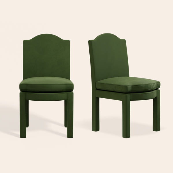 Pair of Leo Dining Chairs, Zucchini Velvet