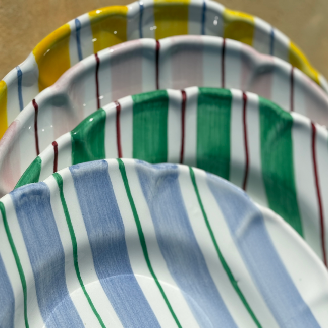 Pasta Plate Yellow Pink Lettini