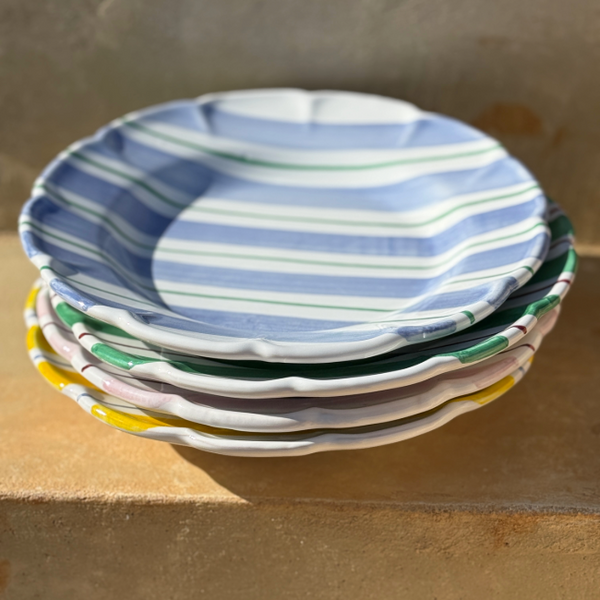 Pasta Plate Yellow Stripes Lettini