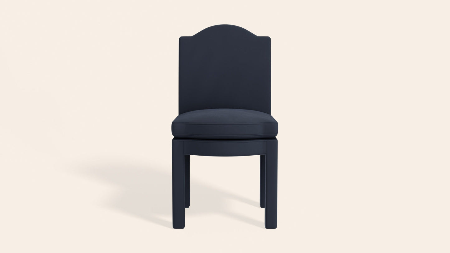 Pair of Leo Dining Chairs, Prussian Linen
