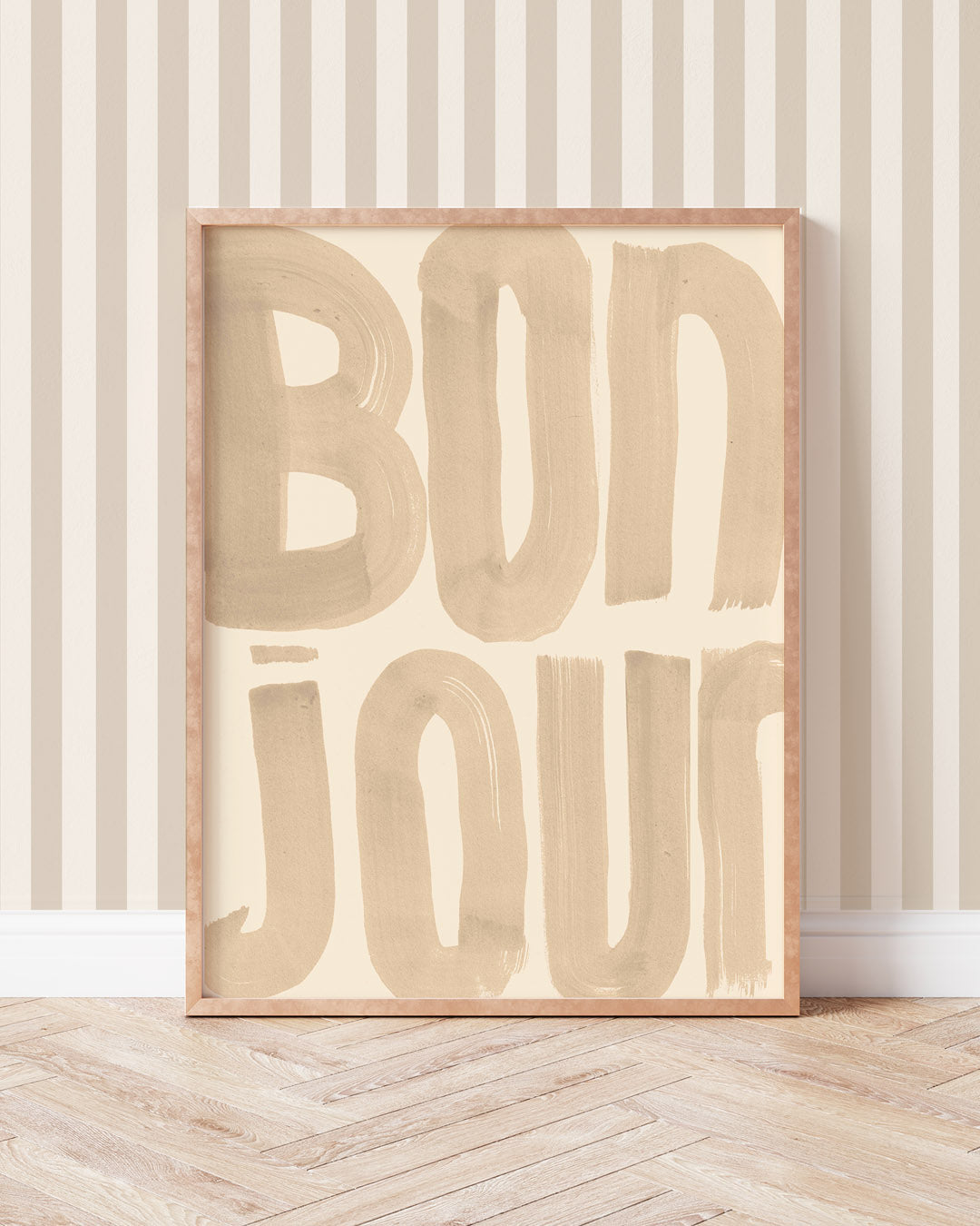 Bonjour Typography Print