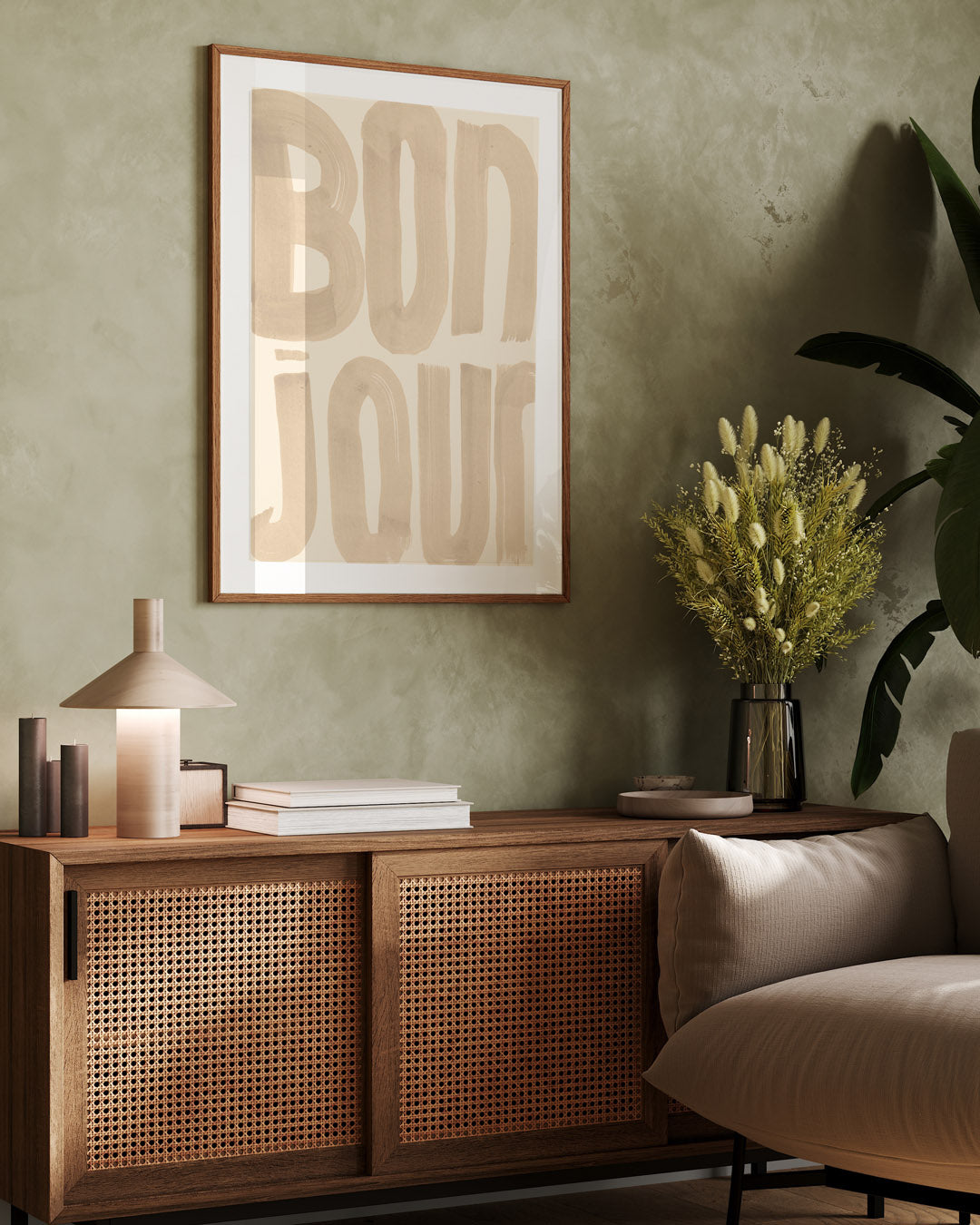 Bonjour Typography Print
