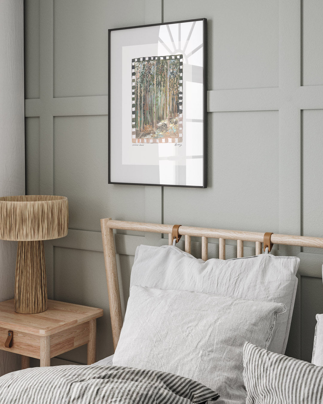 Lineover Wood Art Print