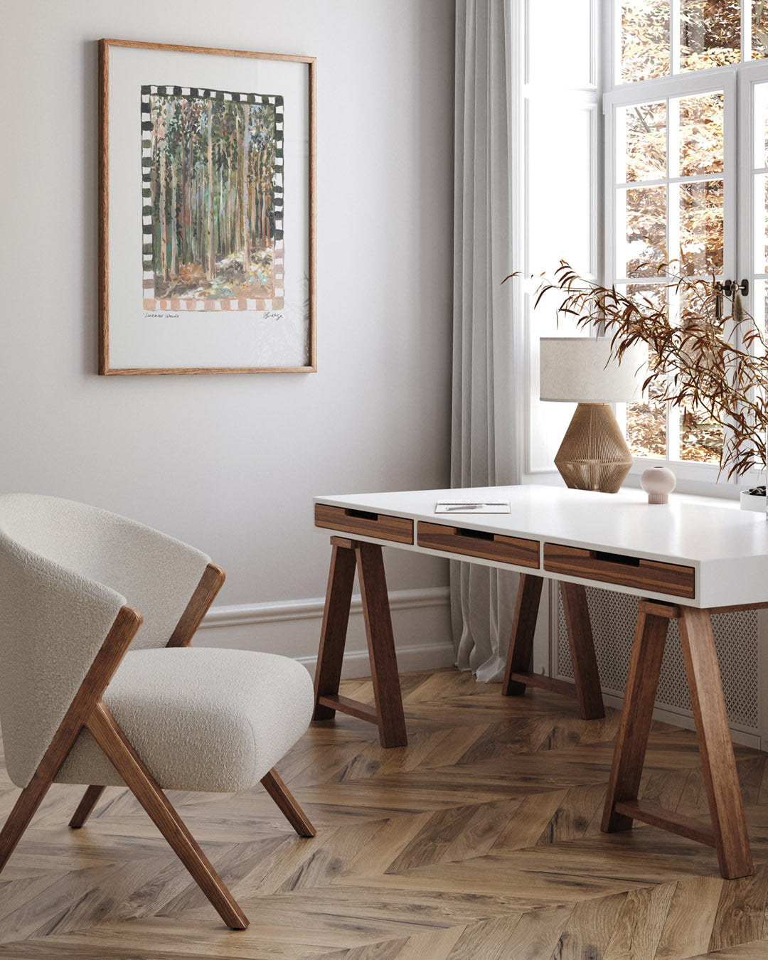 Lineover Wood Art Print