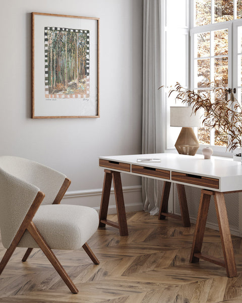 Lineover Wood Art Print