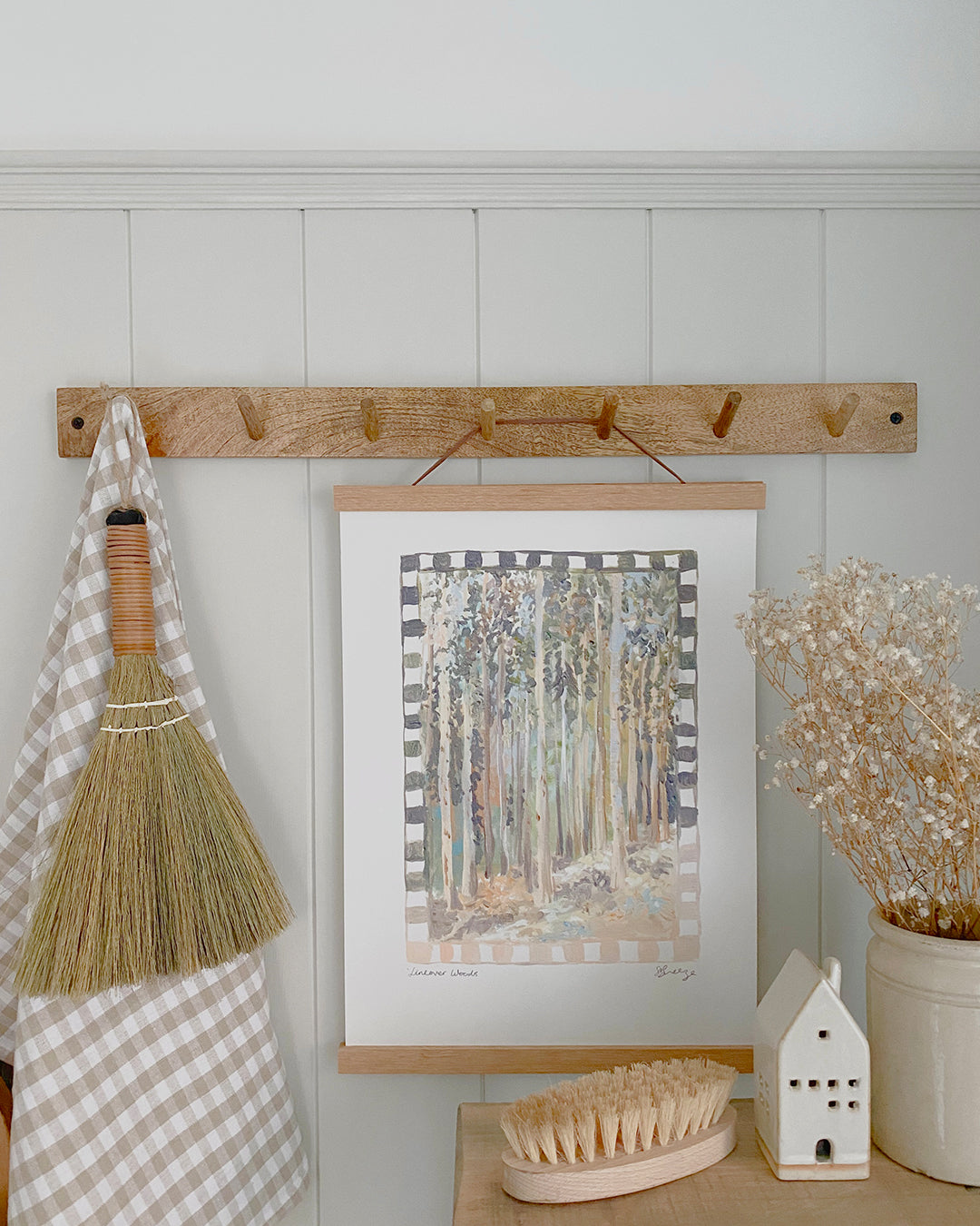Lineover Wood Art Print