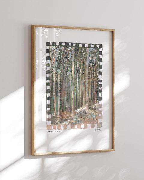 Lineover Wood Art Print