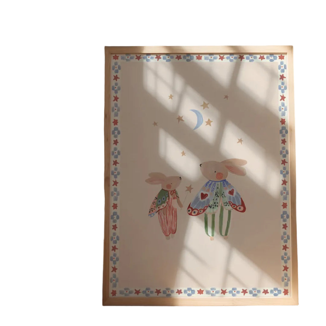 The Butterfly Bunnies Art Print