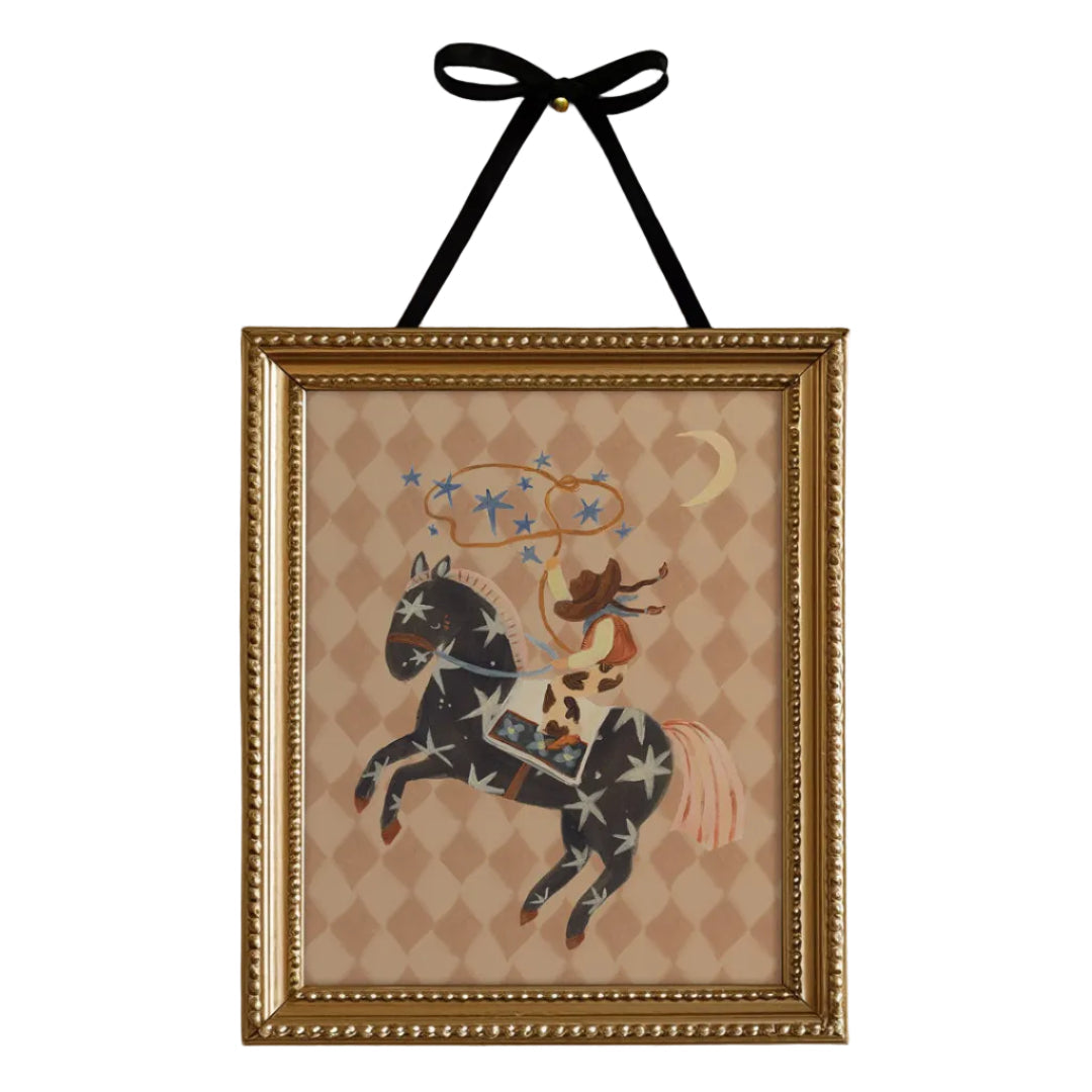 Catching Stars Cowgirl Art Print