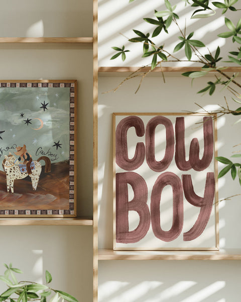 Cowboy Typography Art Print