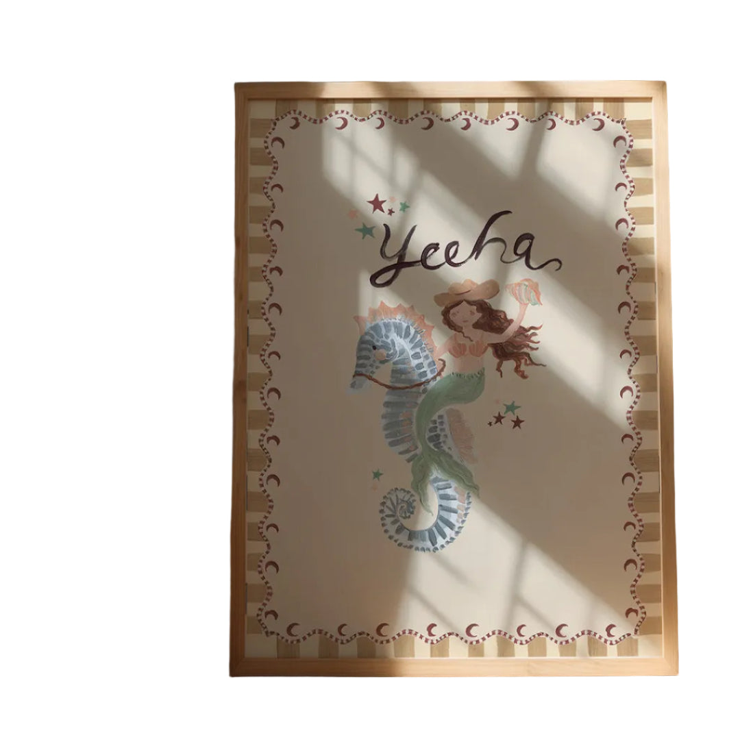 Mermaid Cowgirl Art Print