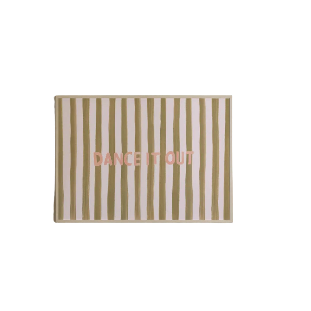 Dance It Out Stripes Typography Art Print