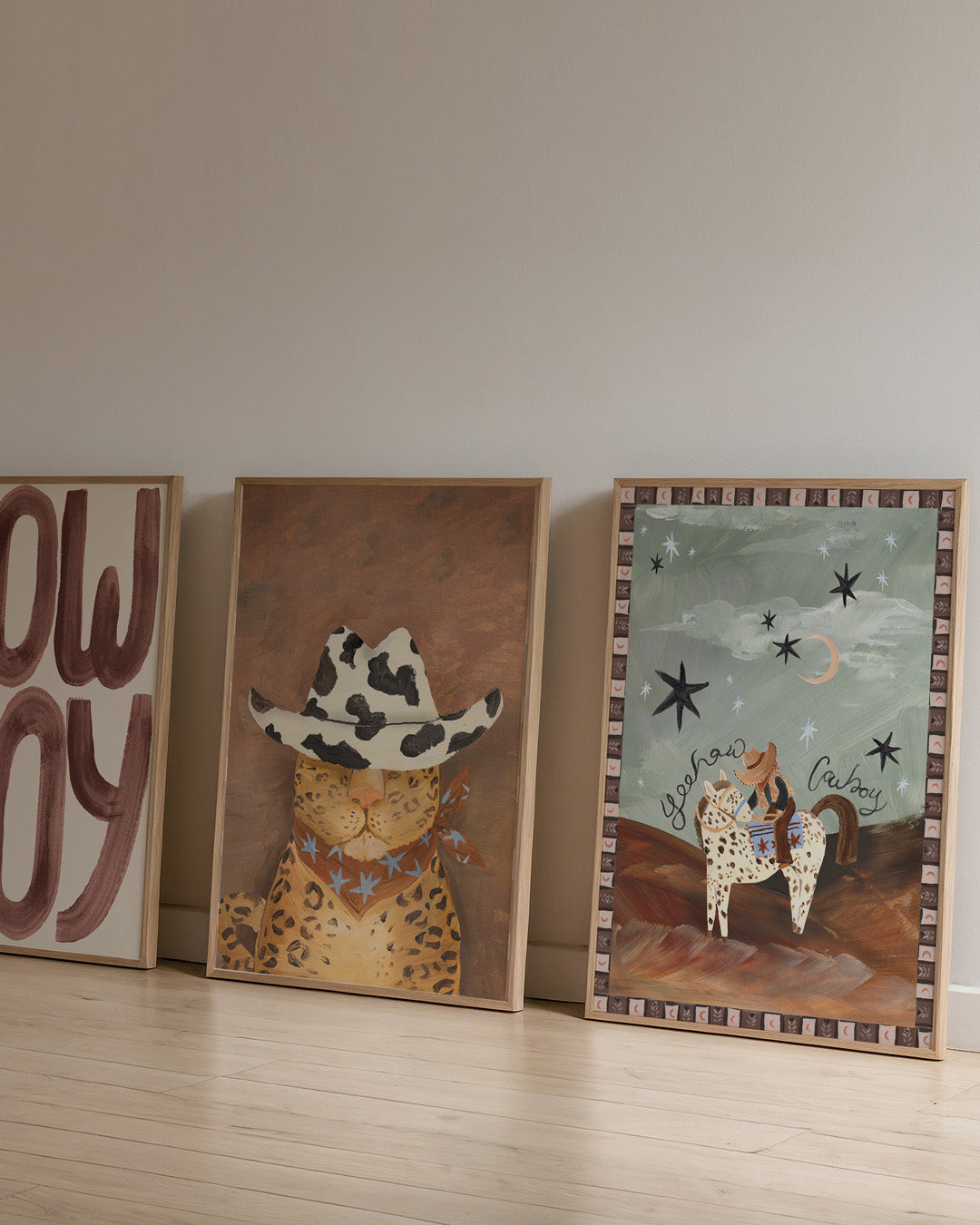 Howdy Leopard Cowboy Art Print