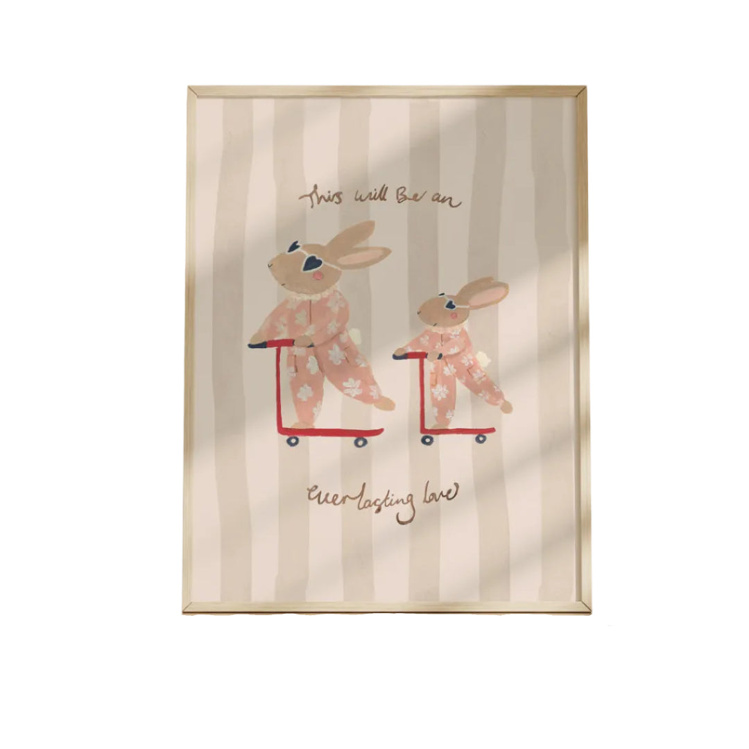 Everlasting Love Bunnies Art Print