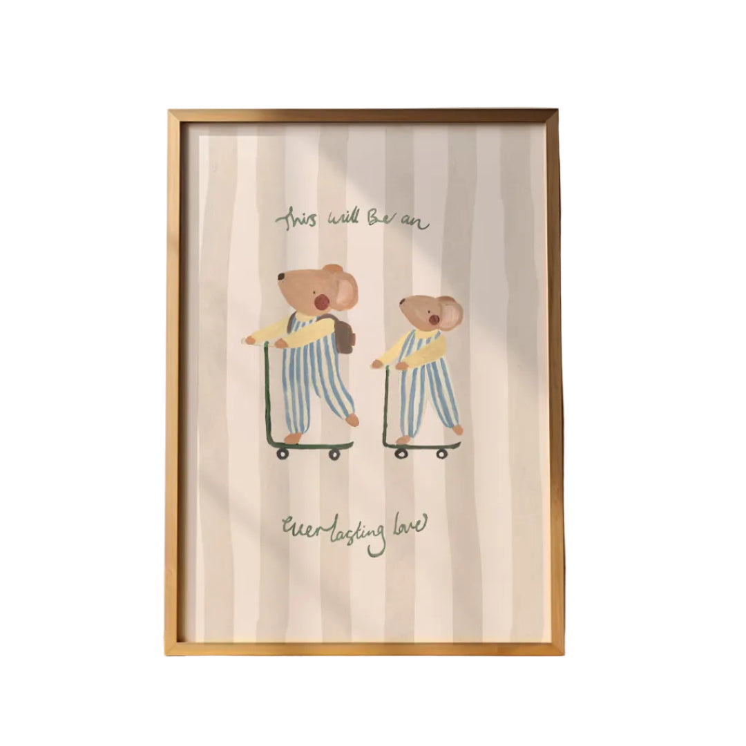 Everlasting Love Mice Art Print