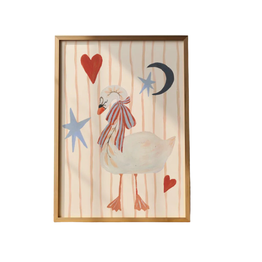 The Swan & The Moon Art Print