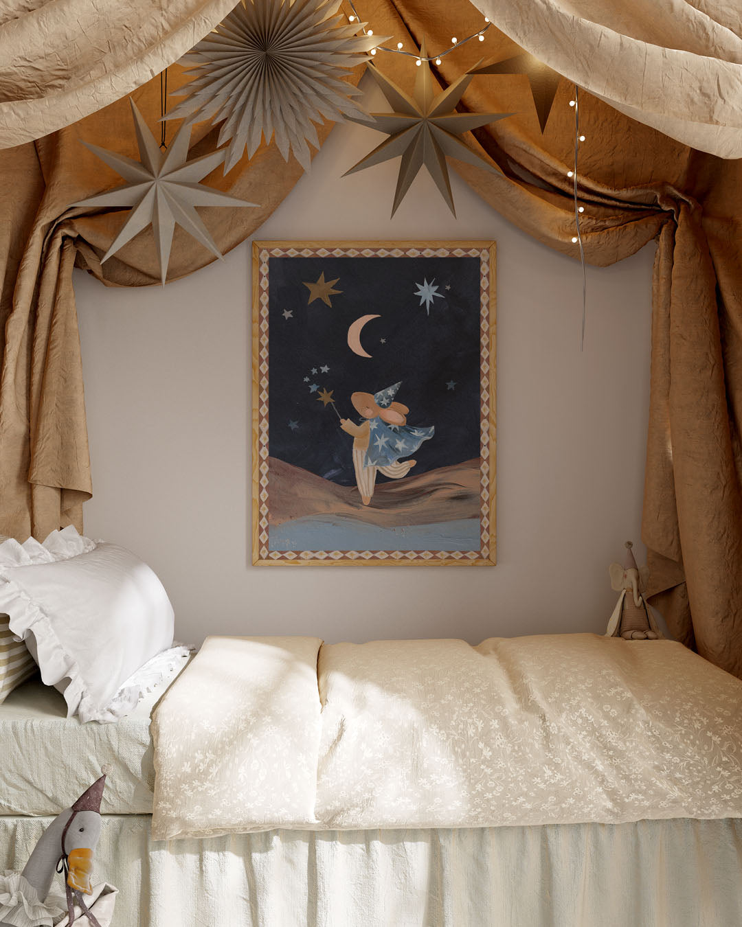 Wizard Moon Bunny Art Print
