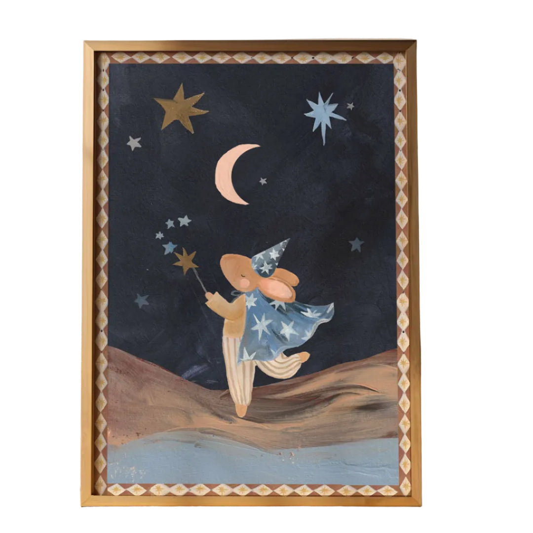 Wizard Moon Bunny Art Print