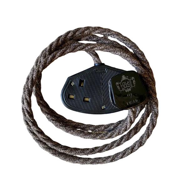 Mocha Linen - Lola's Leads Fabric Extension Cable