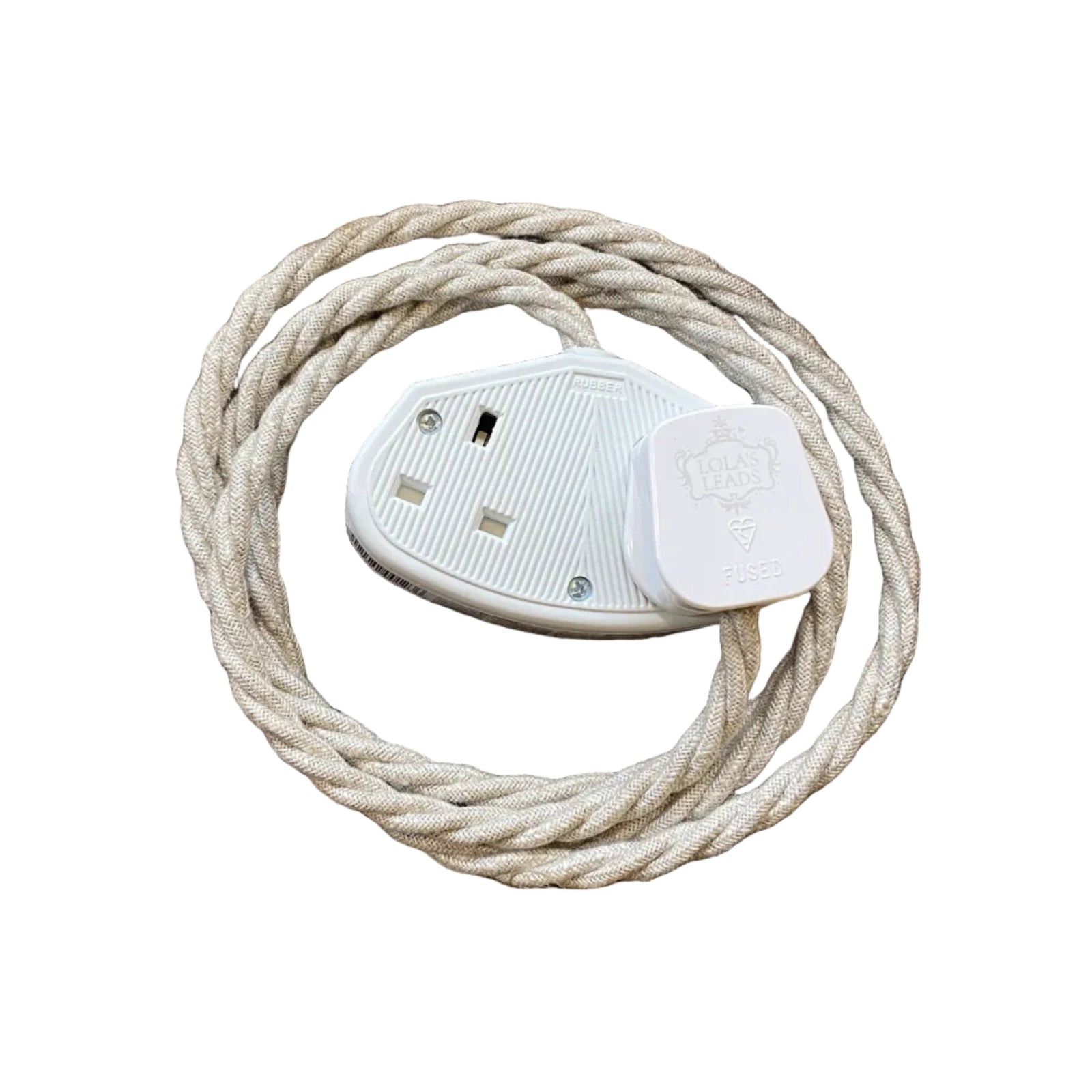 Oatmeal Linen - Lola's Leads Fabric Extension Cable