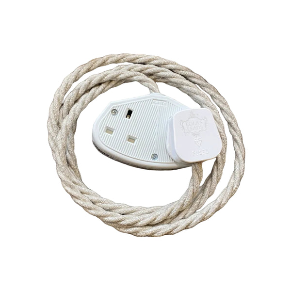 Oatmeal Linen - Lola's Leads Fabric Extension Cable