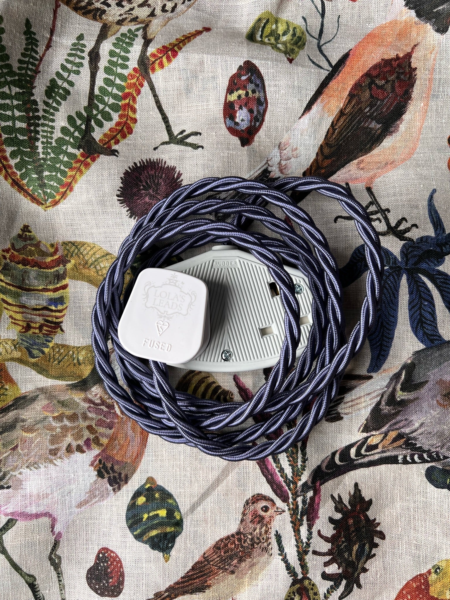 Slate - Lola's Leads Fabric Extension Cable