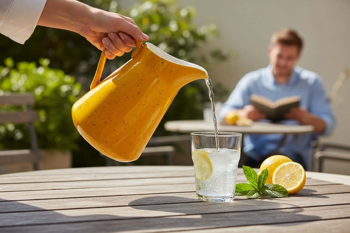 Milk Jug, Speckled Yellow