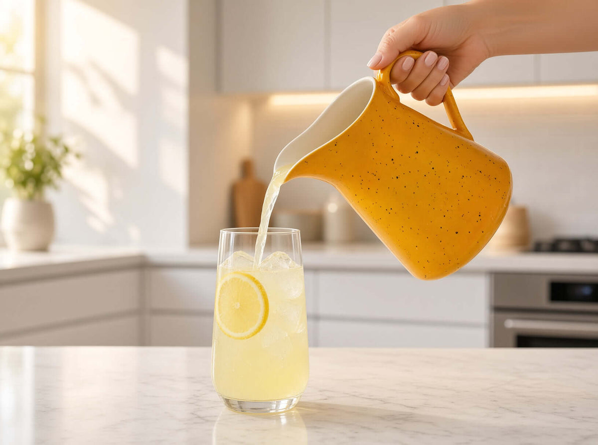 Milk Jug, Speckled Yellow