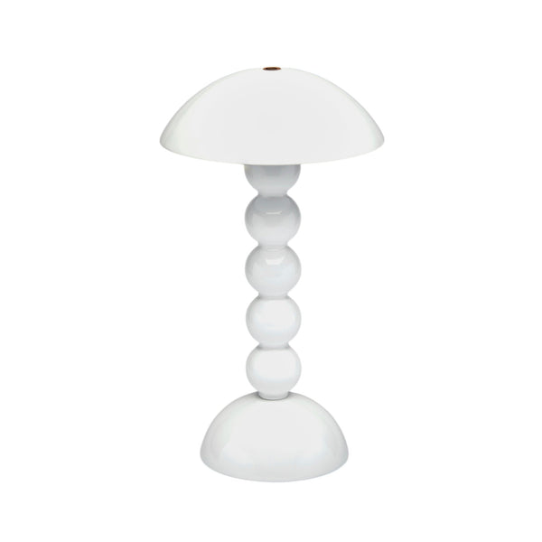 White Lacquer Rechargeable Bobbin LED Lamp