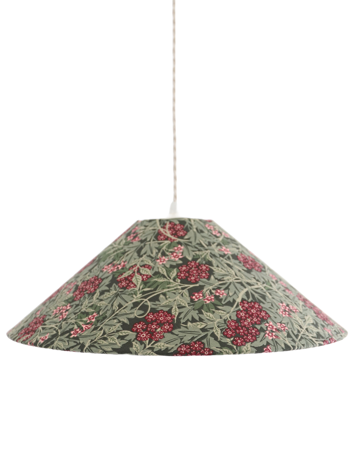 Vintage Trapeze Pendant Light with Floral Print