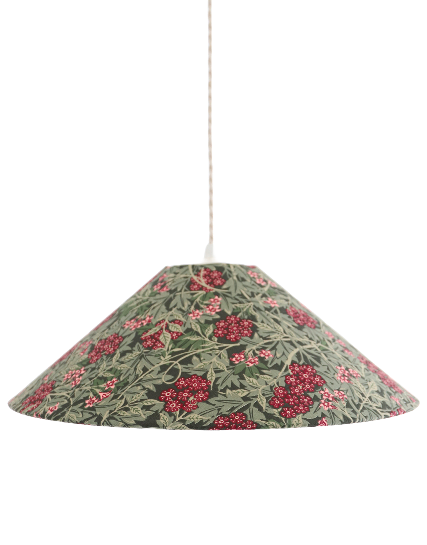 Vintage Trapeze Pendant Light with Floral Print