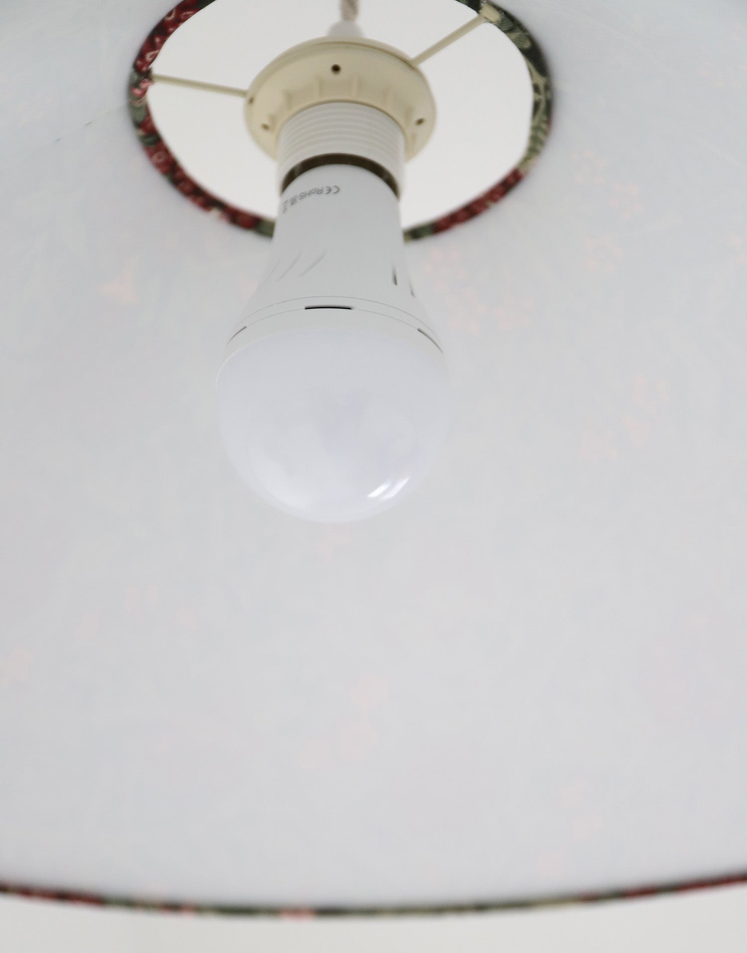 Vintage Trapeze Pendant Light with Floral Print