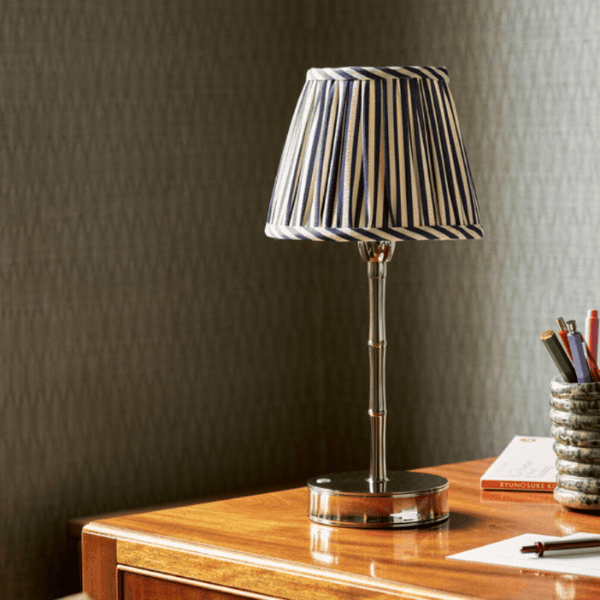 Navy Striped Lampshade - 16cm-