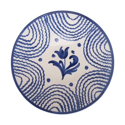 Late Afternoon Large Blue Serving Bowl