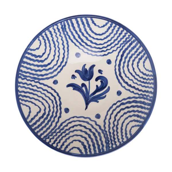 Late Afternoon Large Blue Serving Bowl