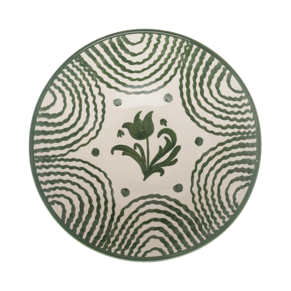 Late Afternoon Large Green Serving Bowl
