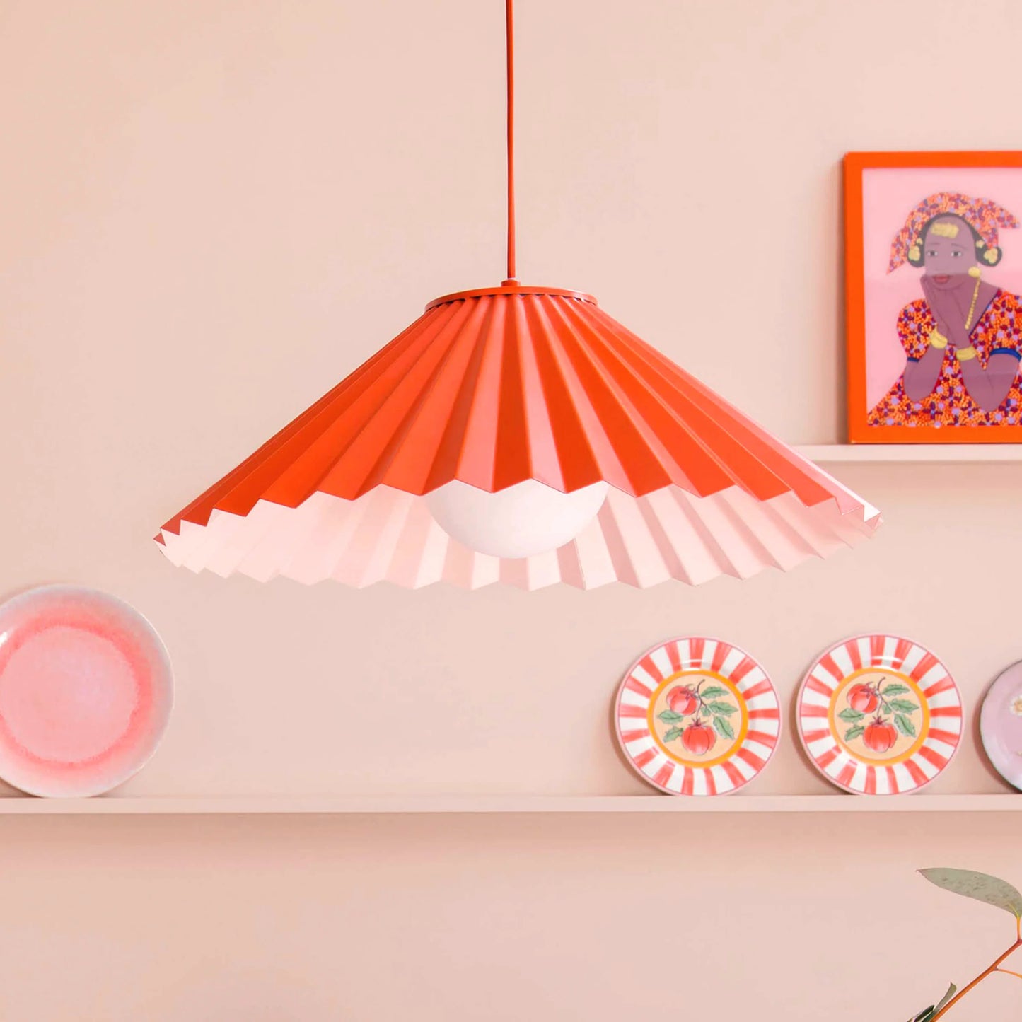 The Pleat pendant ceiling light- Houseof x Emma Gurner