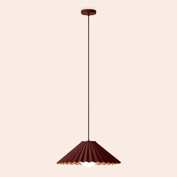 Burgundy large pleat ceiling pendant