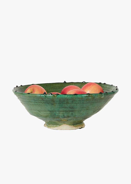 Vintage Tamegroute Green Large Fruit Bowl