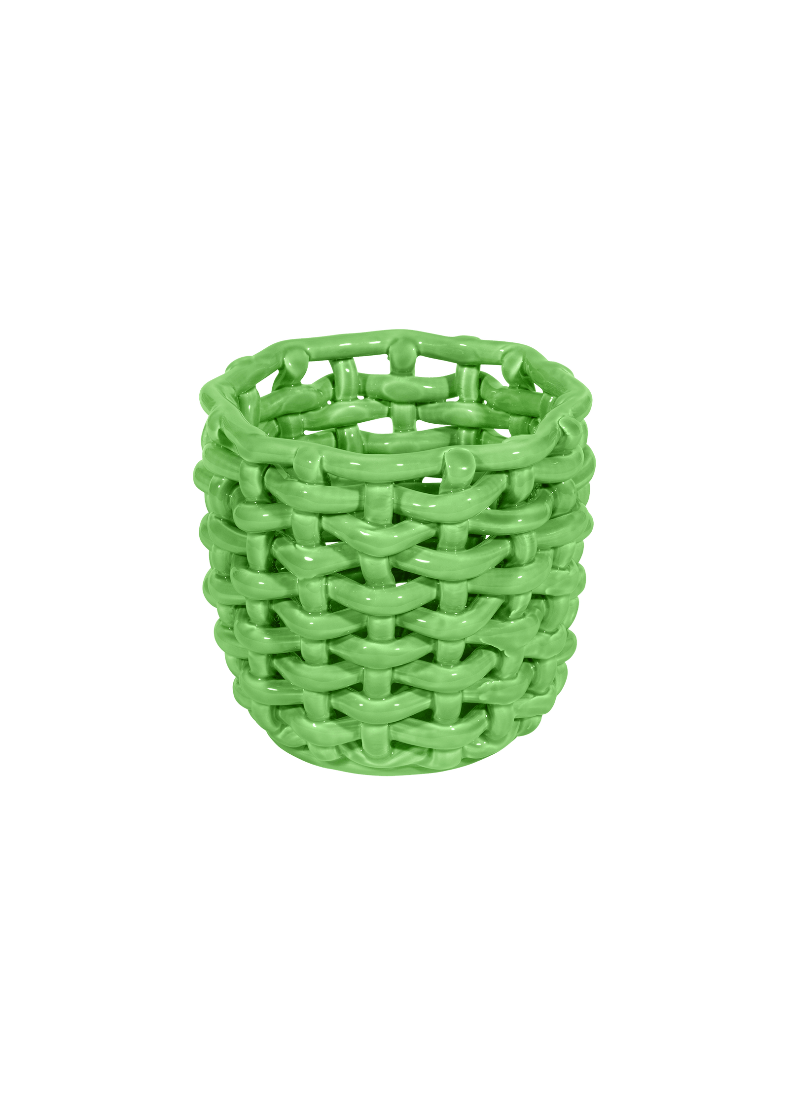 Apple Green Basketweave Planter