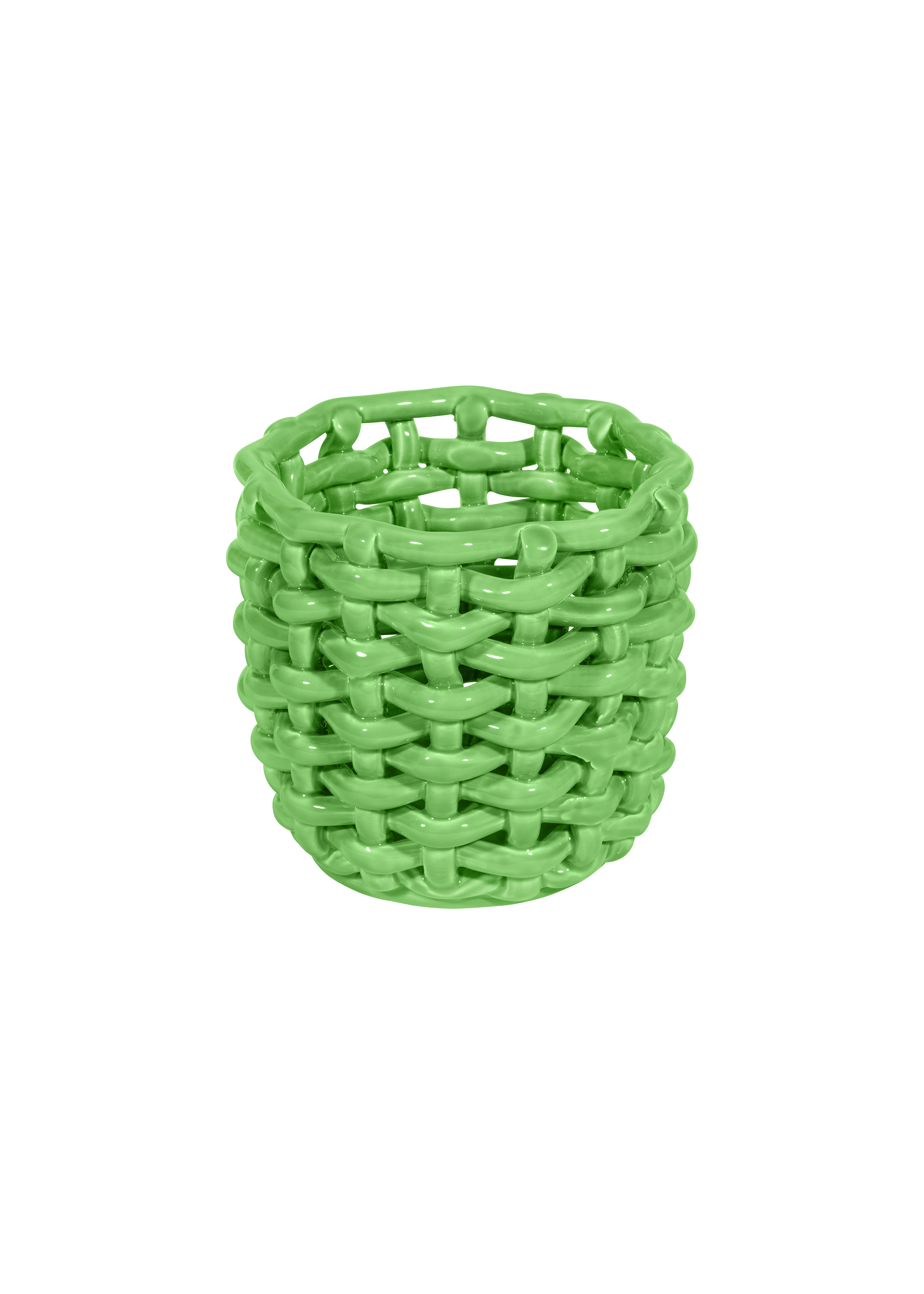 Apple Green Basketweave Planter