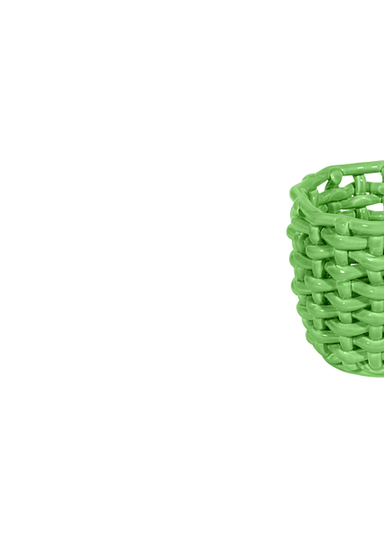 Apple Green Basketweave Planter