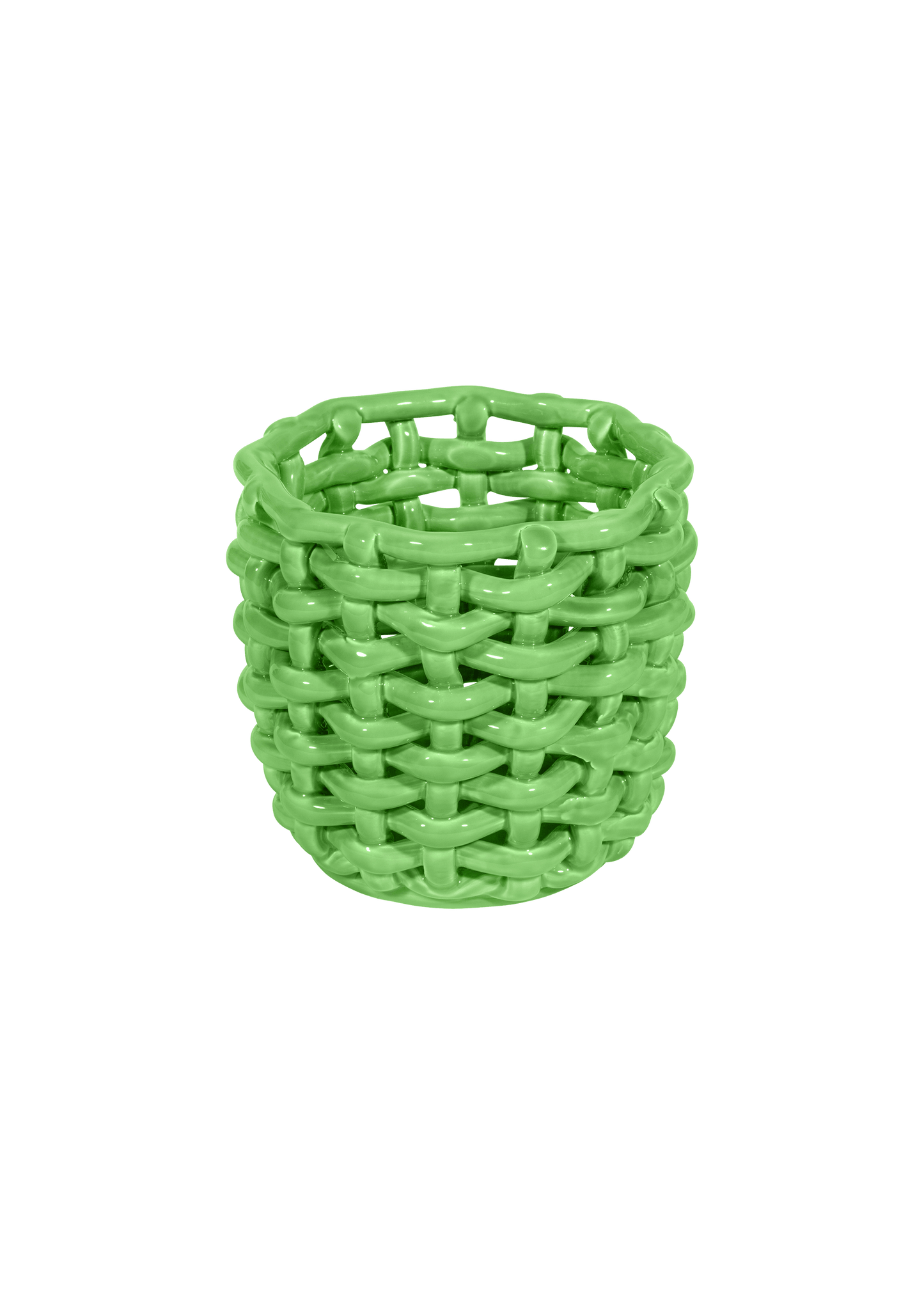 Apple Green Basketweave Planter