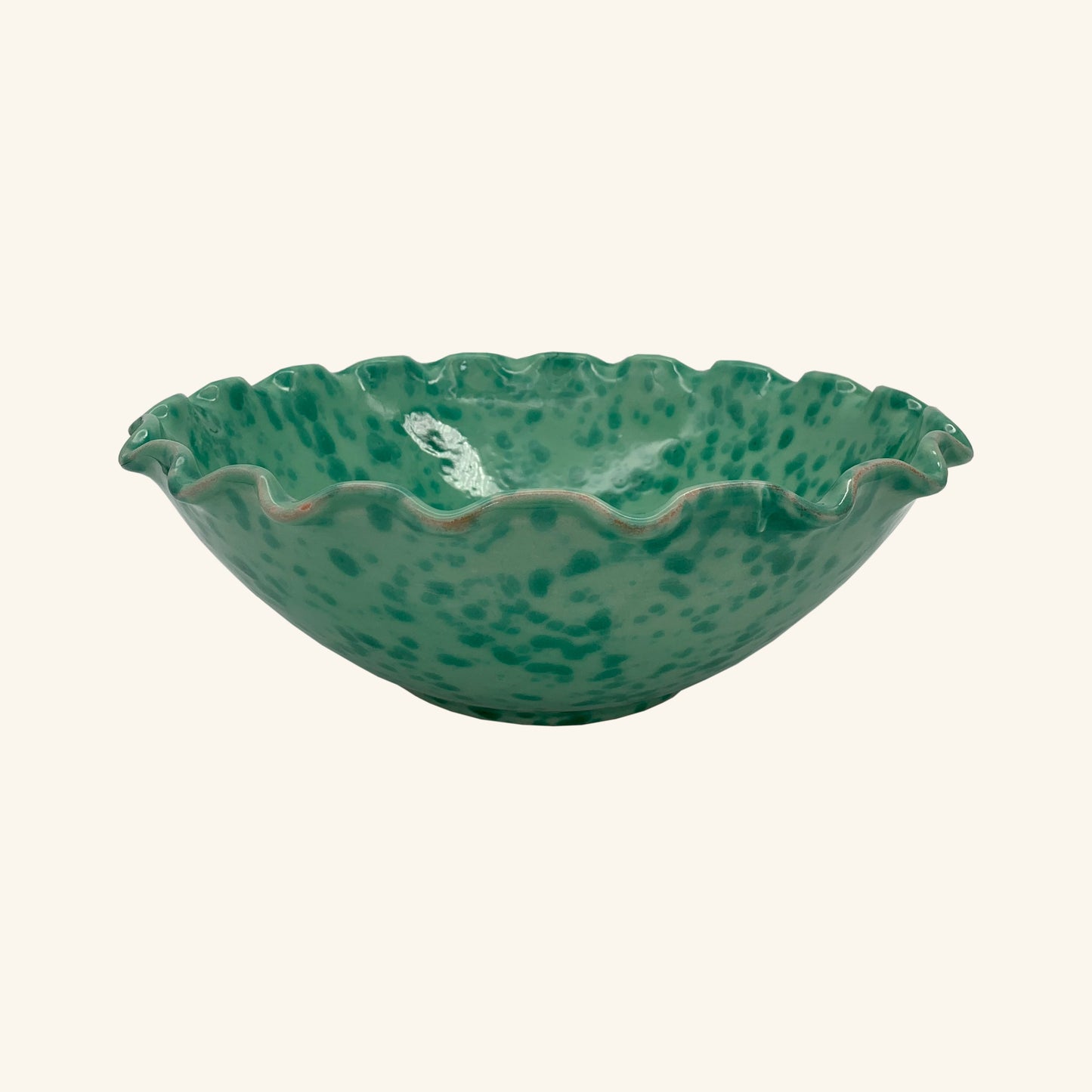 Large Splatterware Wavy Bowl