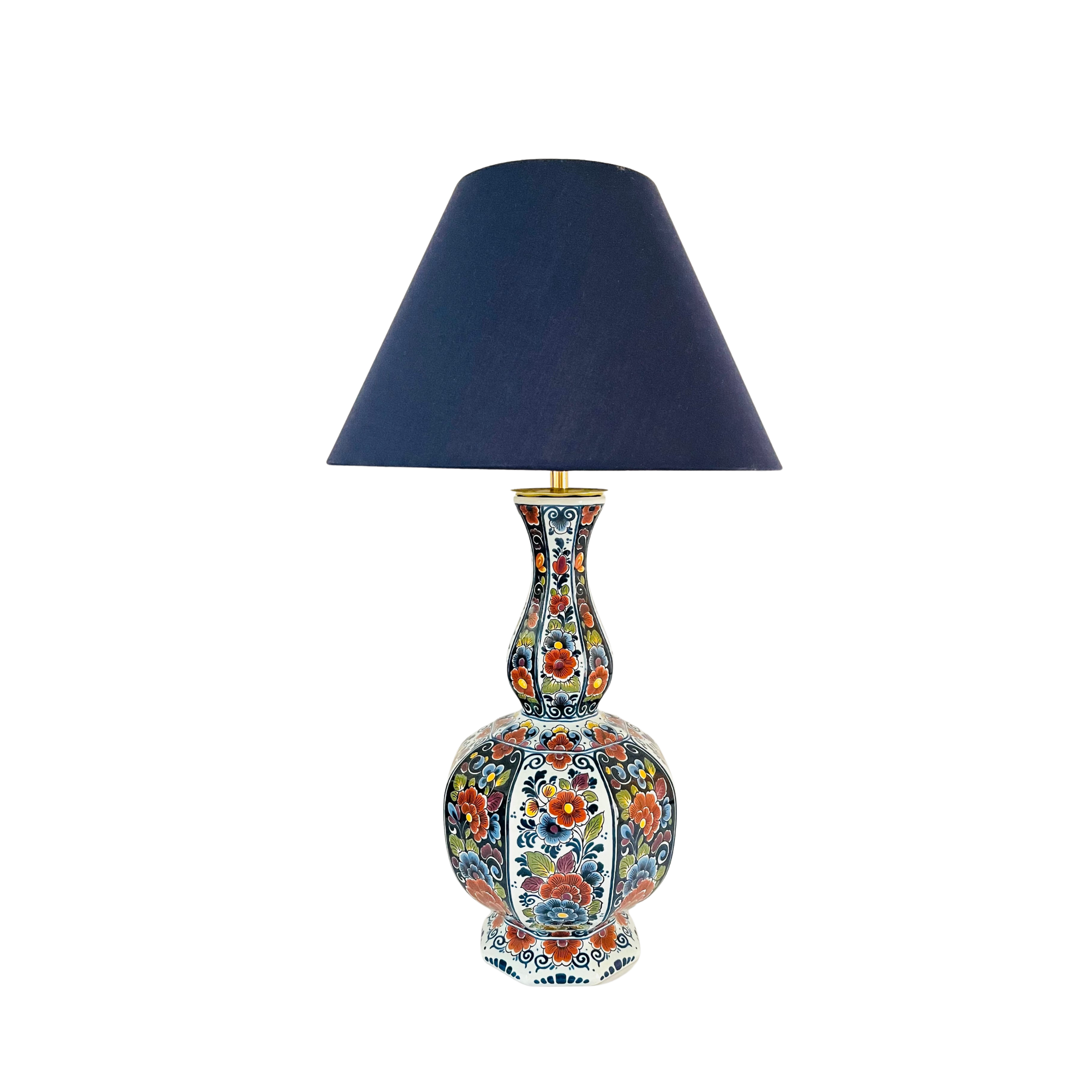 Large Antique Delft ‘Knobbelvaas’ Lamp