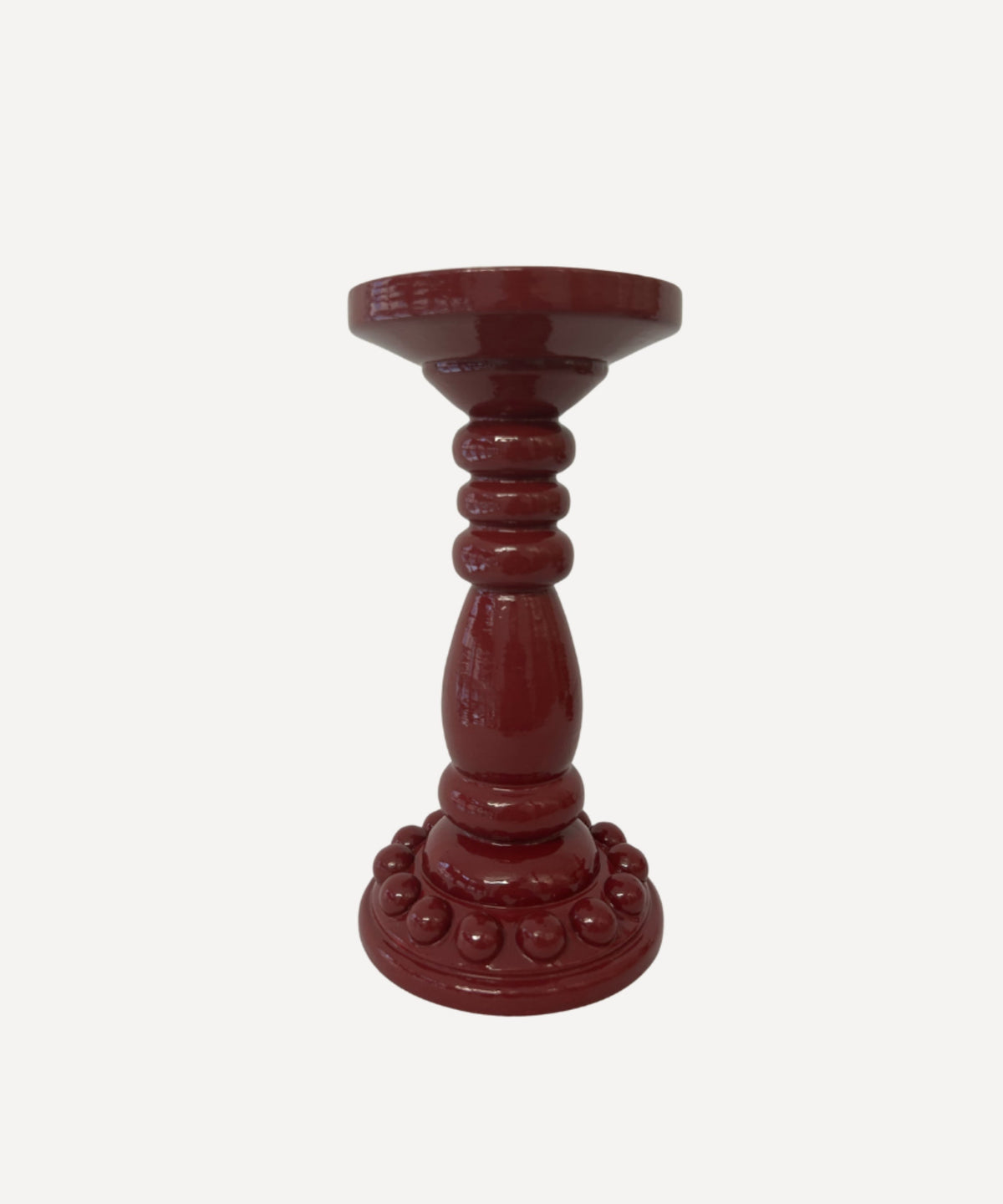 Red Bobbin Candle Holder