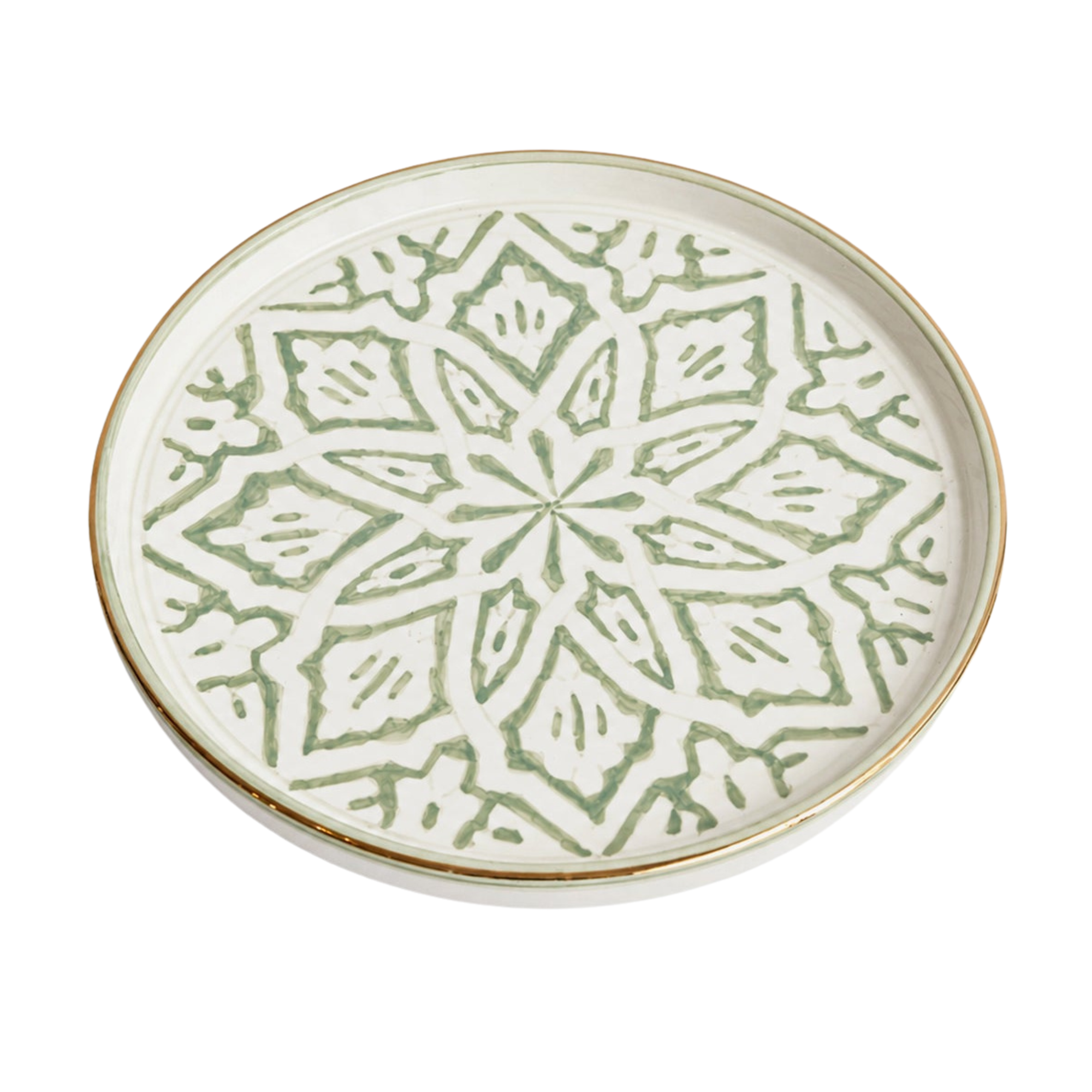 Large Round Plate - Fassia Mint Gold