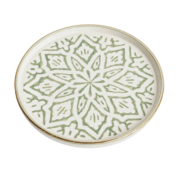 Large Round Plate - Fassia Mint Gold