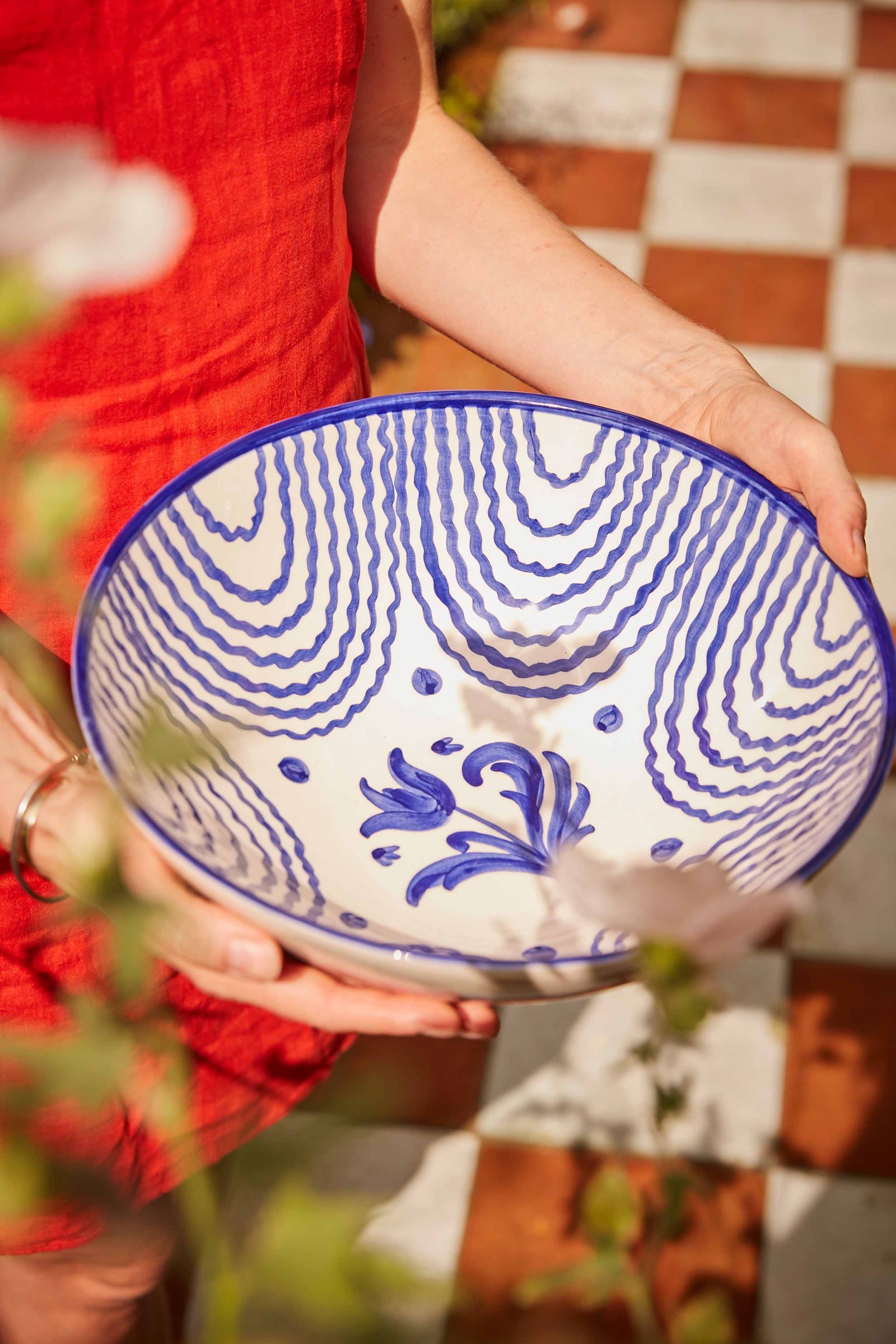 Late Afternoon Large Blue Serving Bowl