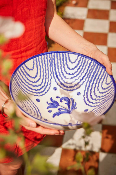 Late Afternoon Large Blue Serving Bowl